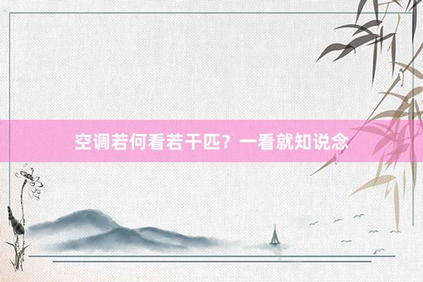 空调若何看若干匹？一看就知说念